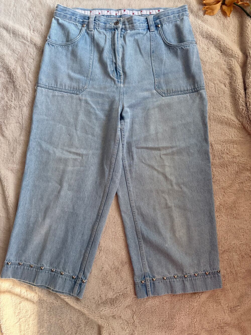 Christopher & Banks Wide Leg Crop JeansHearts Size 12